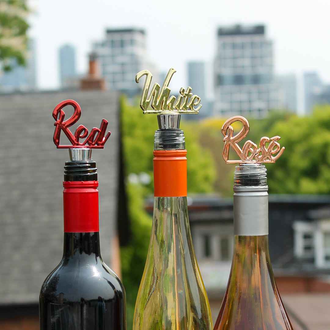 Red, White, and Rosé Classic Wine Stopper Set