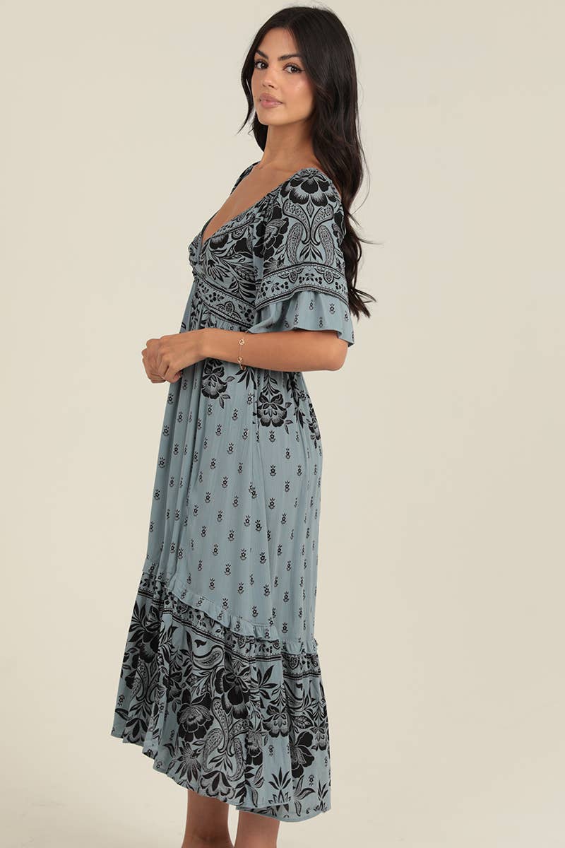 Blue Willow Boho Dress