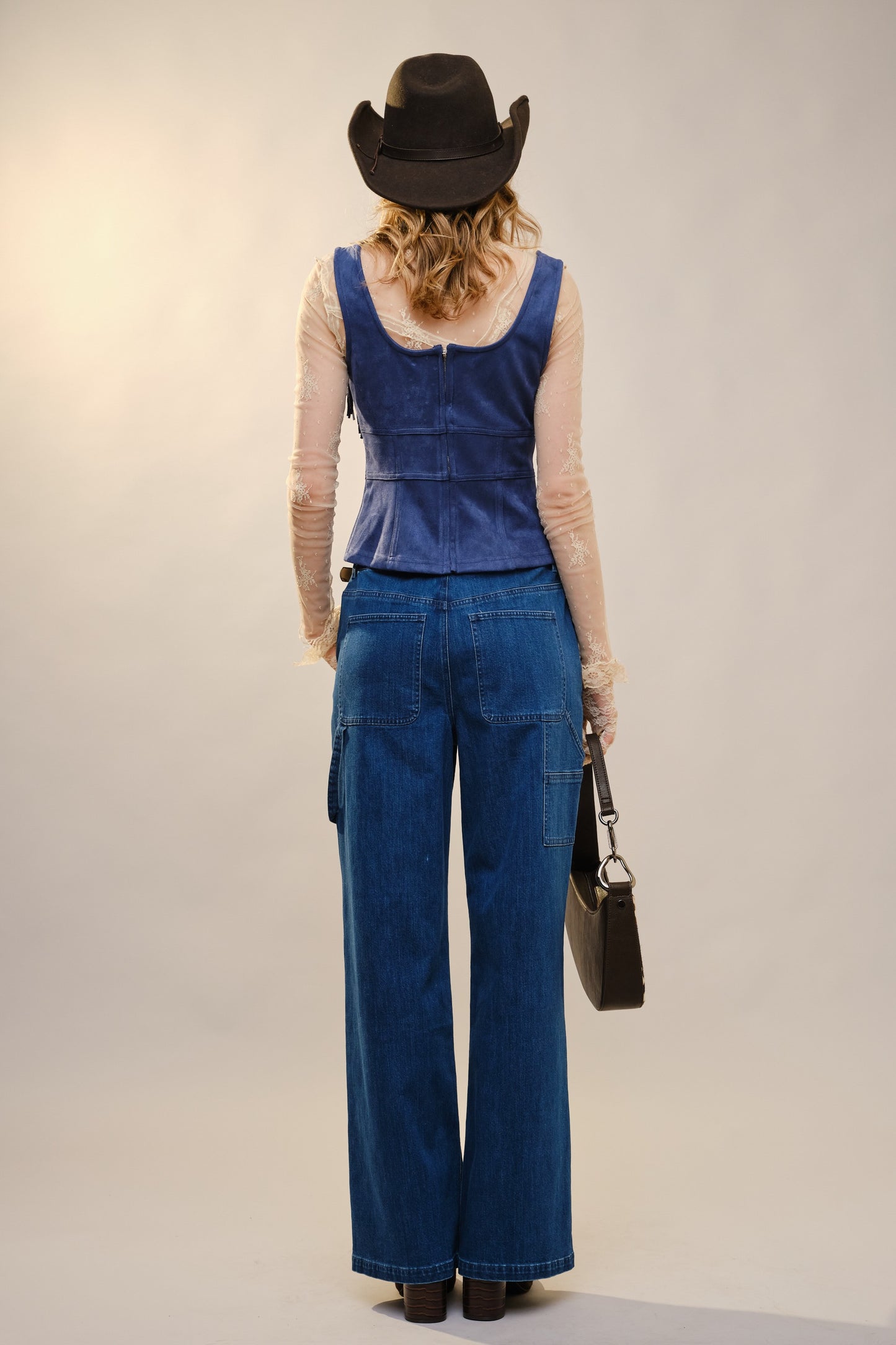 Fringe Stud Faux Suede Tank