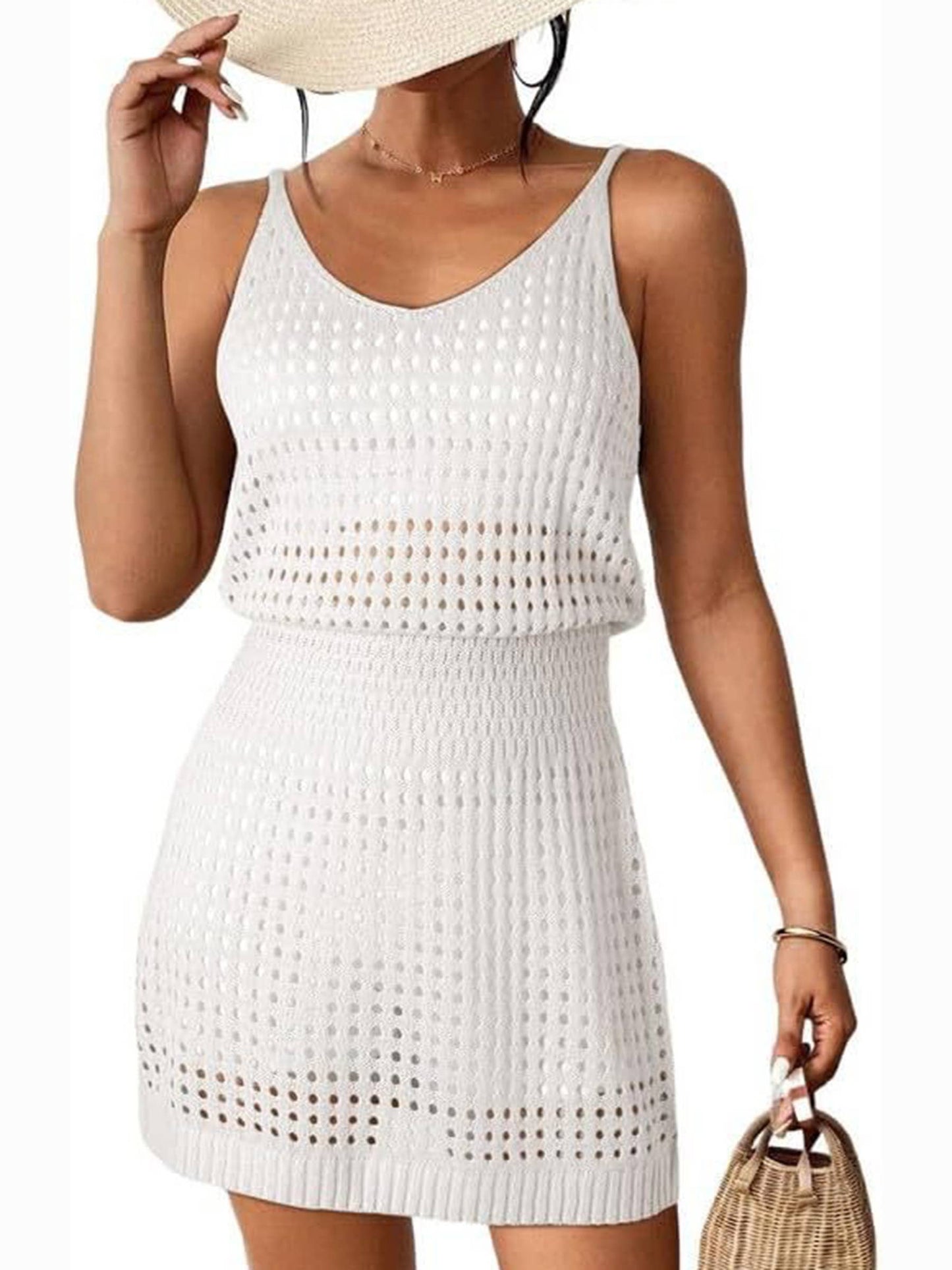 Knitted Beach Dress -Blue