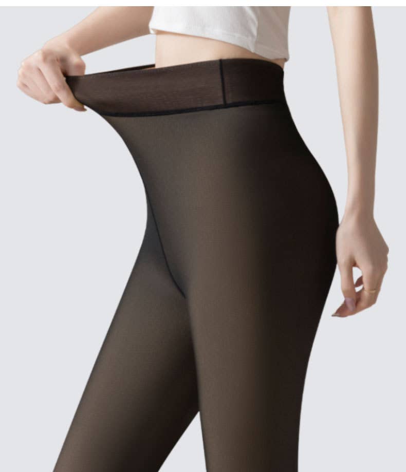 Warm Fleece-Lined Tights Black