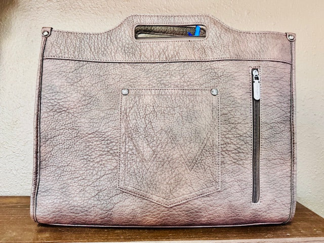 Wrangler Genuine Cowhide Carry-All Cowhide Large Tote /Crossbody - Chocolate