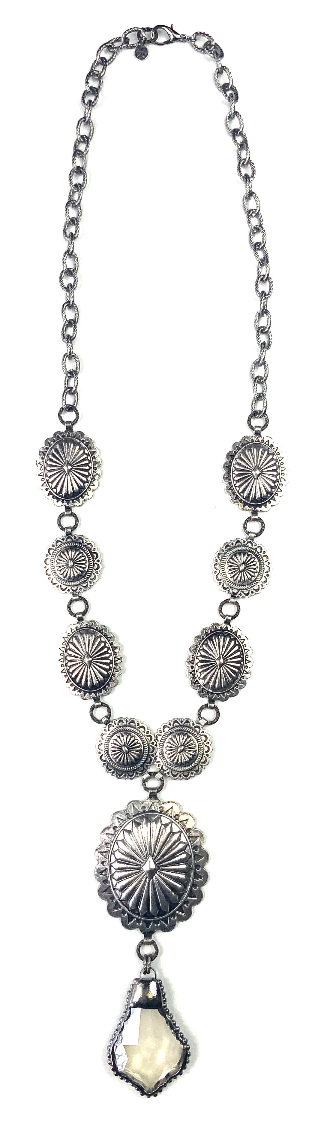 Silver Conch Diamond Necklace
