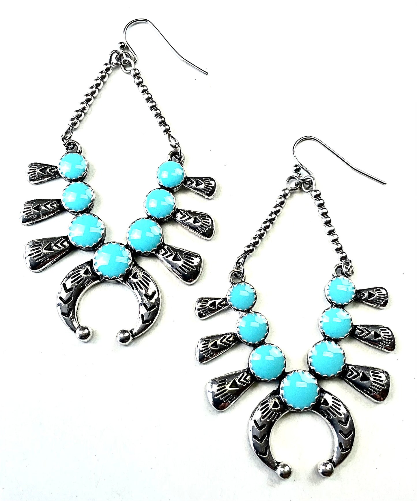 Squash Blossom Dangle Earrings