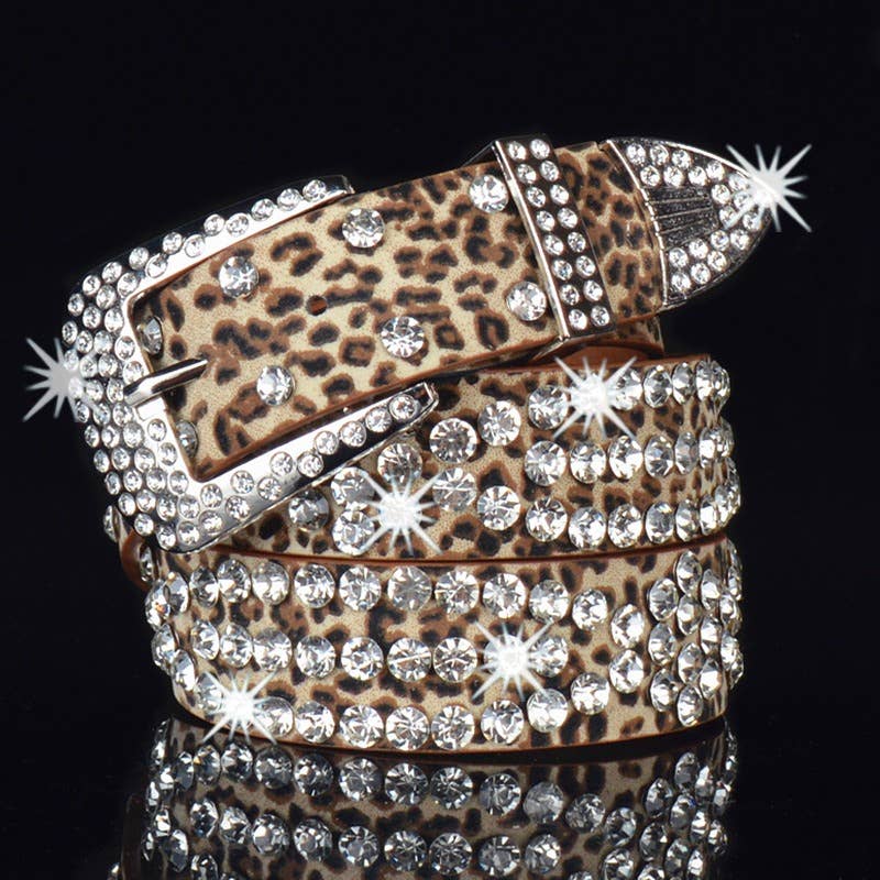 Rhinestone Leopard Belt