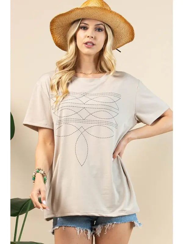 Western Boot Stitch Tee