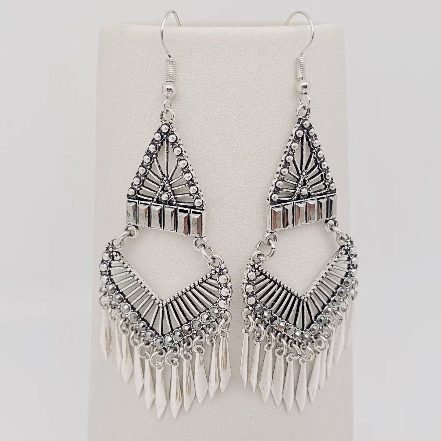 Bohemian Metal Tassel Dangle Earrings