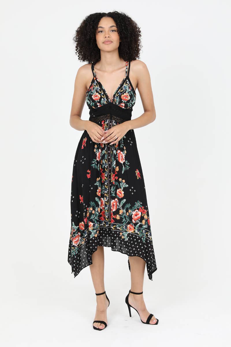Black Floral Breeze Dress