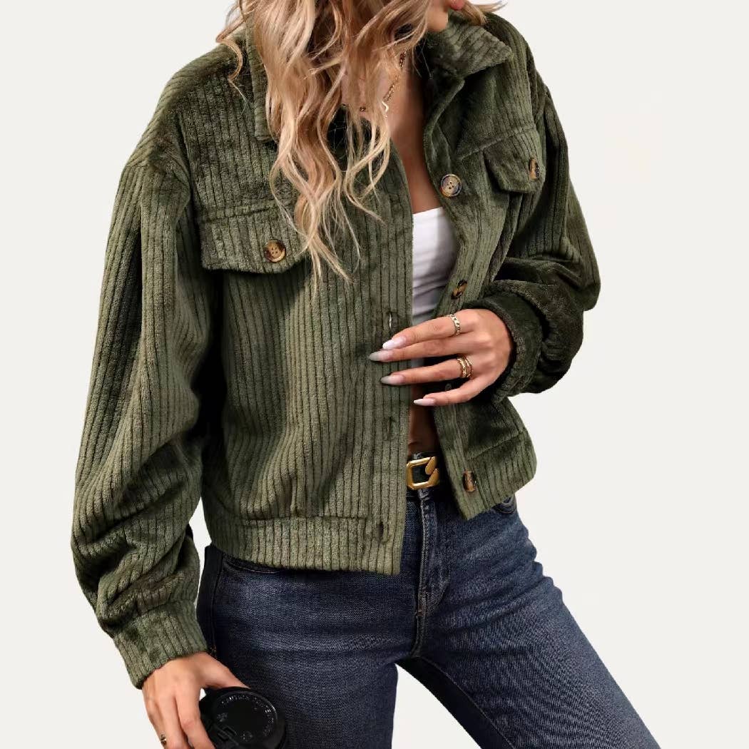 Olive Green Teddy Jacket