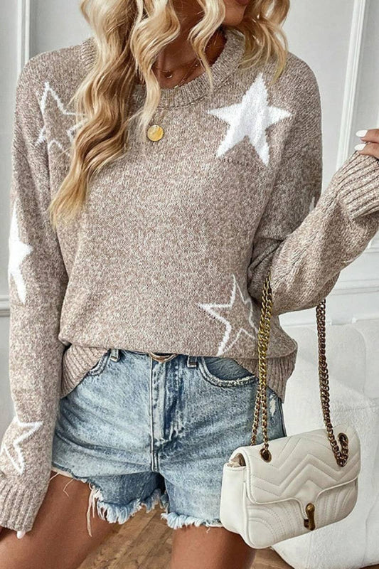 FALL STAR SWEATER: KHAKI
