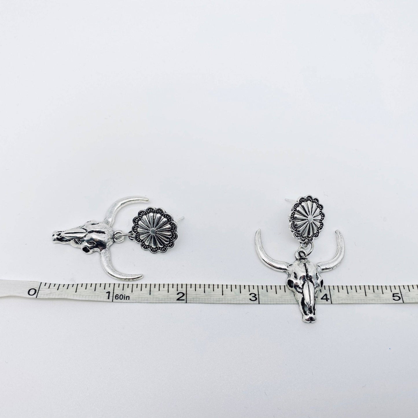 Western Style Metal Bull Earrings