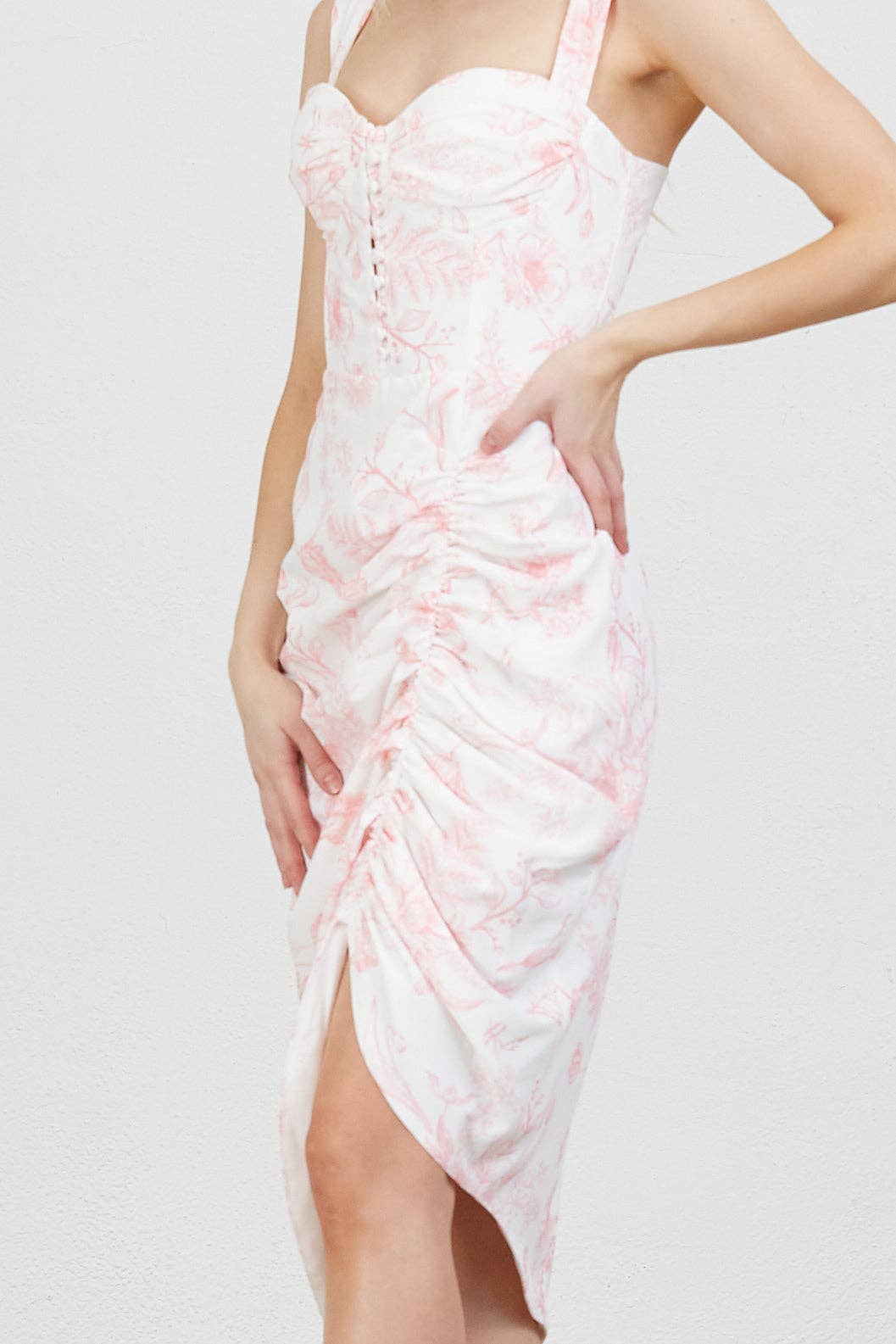 Pink Corset Midi Dress
