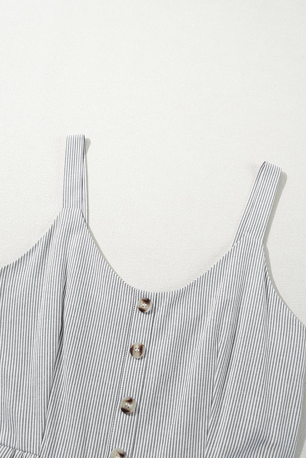 Greta Jumpsuit: Black Stripe