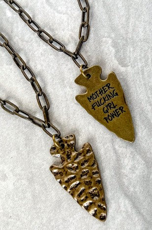 Girl Power Necklace In Bronze