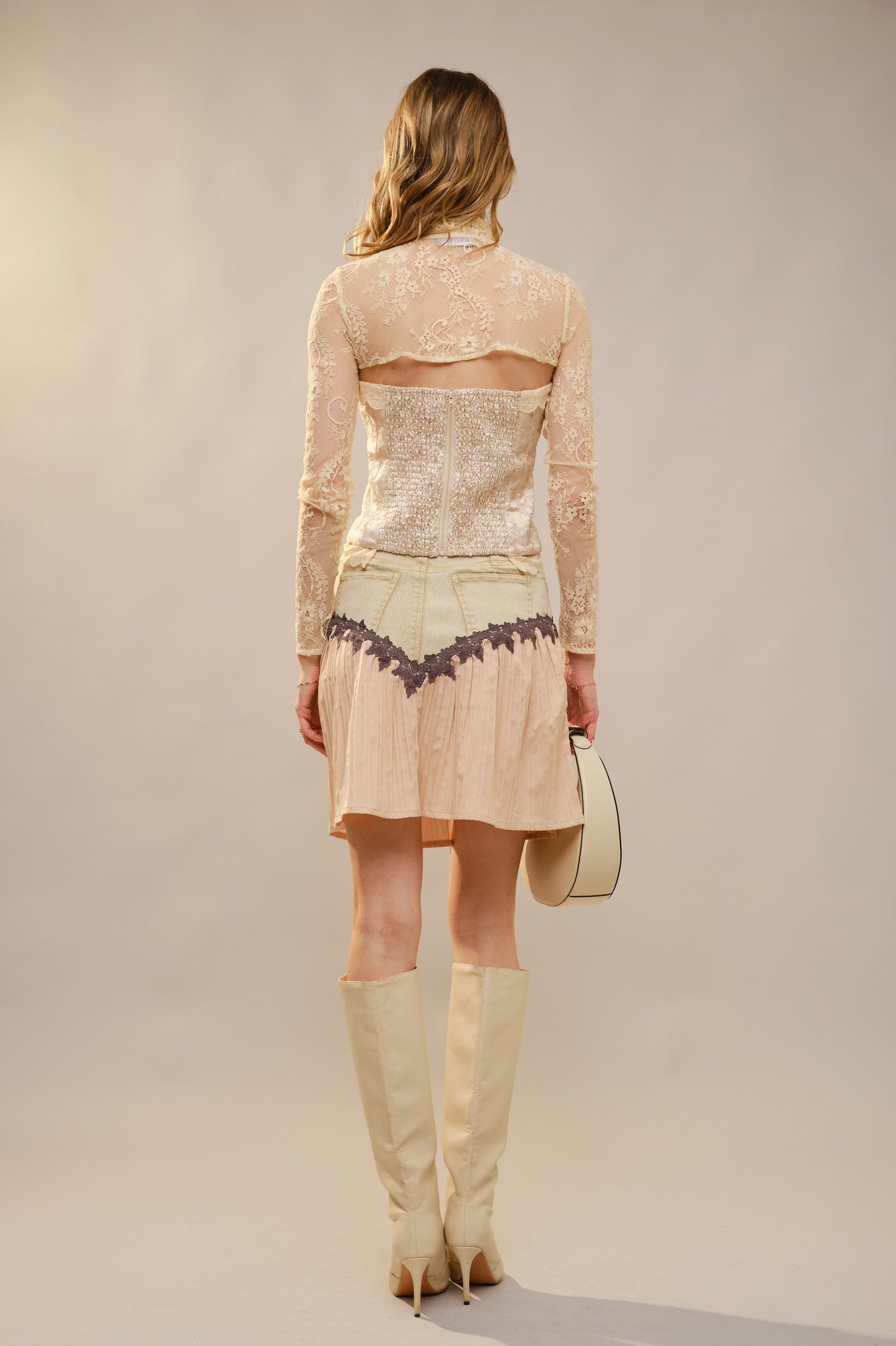 Western Stitch Denim Skirt Sand