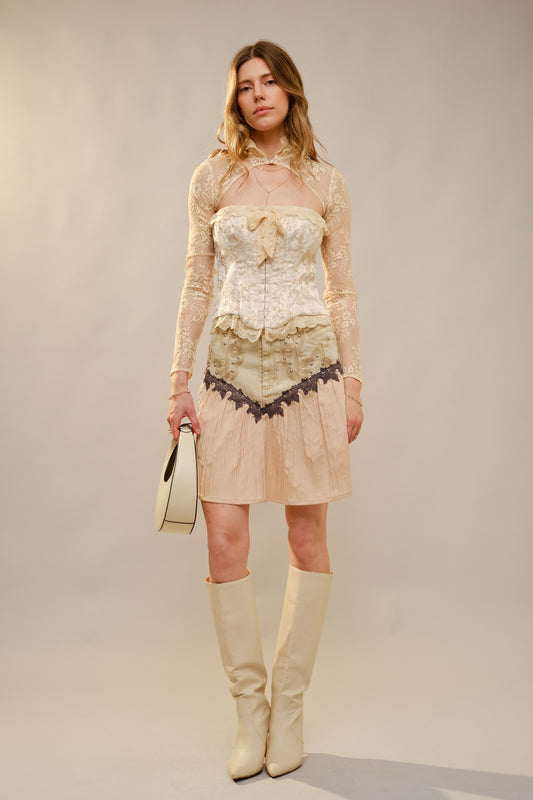 Western Stitch Denim Skirt Sand