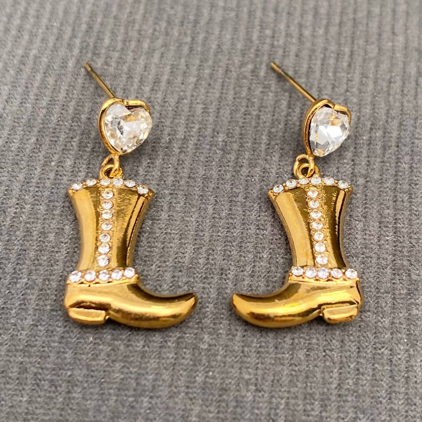 Western CZ Boots 18K Gold Plated