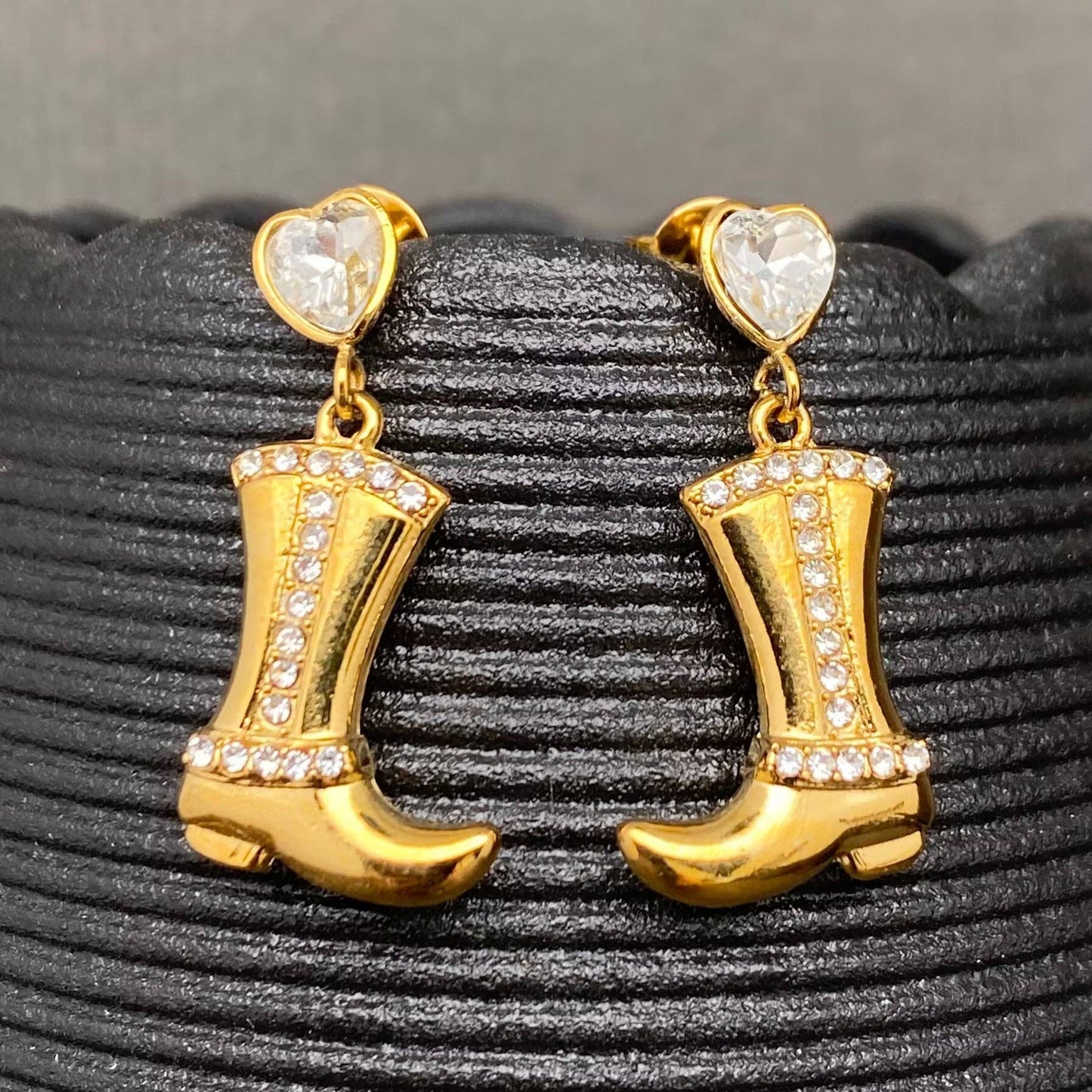 Western CZ Boots 18K Gold Plated
