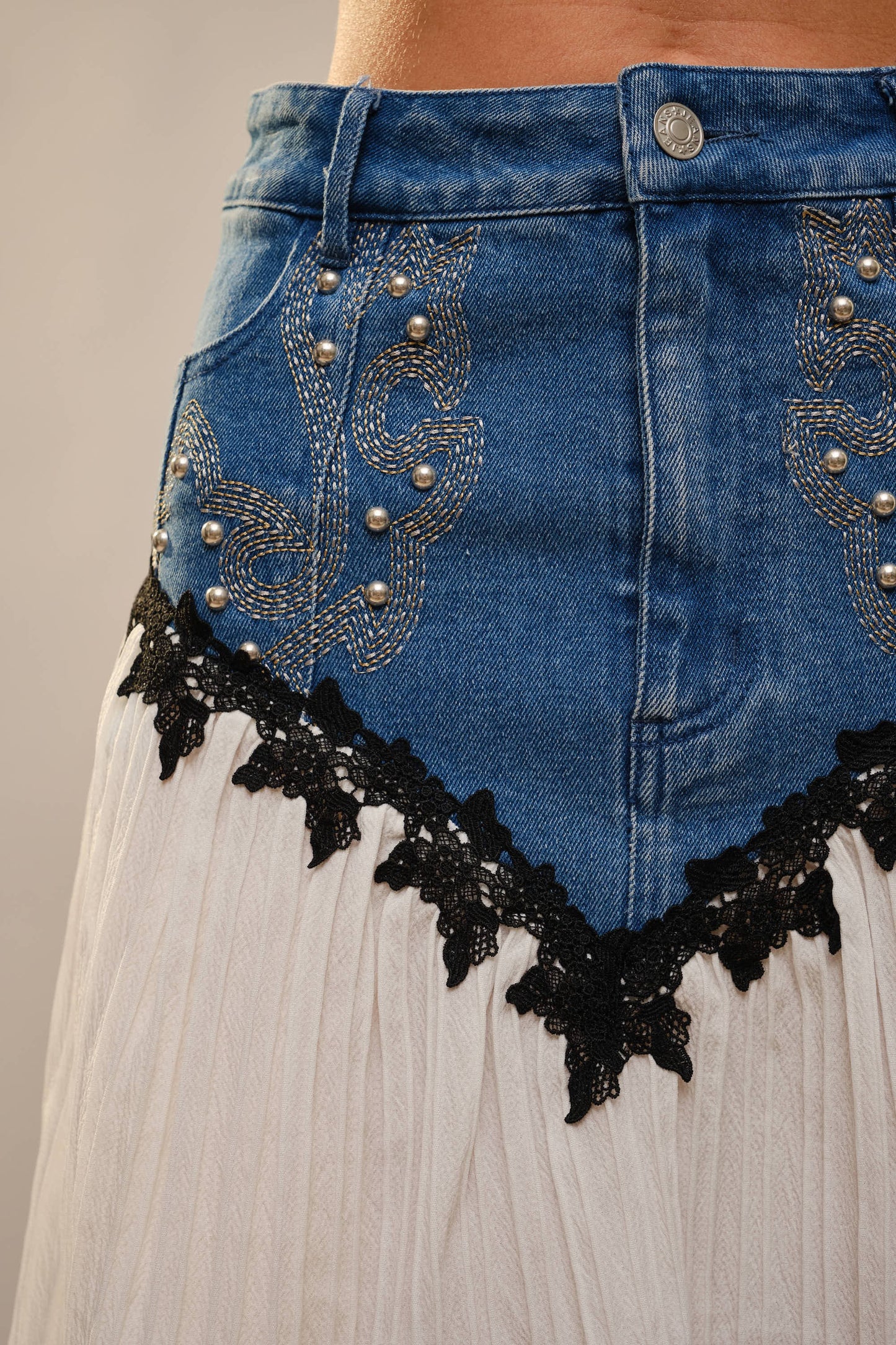 Western Stitch Denim Skirt Blue