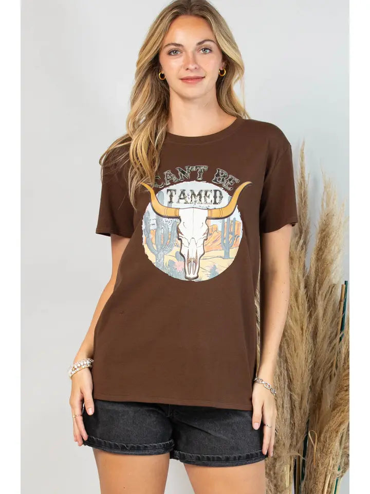 Tamed Longhorn Graphic Cotton T-Shirt