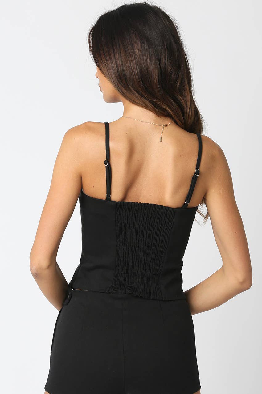 Alexa Button Sleeveless Top