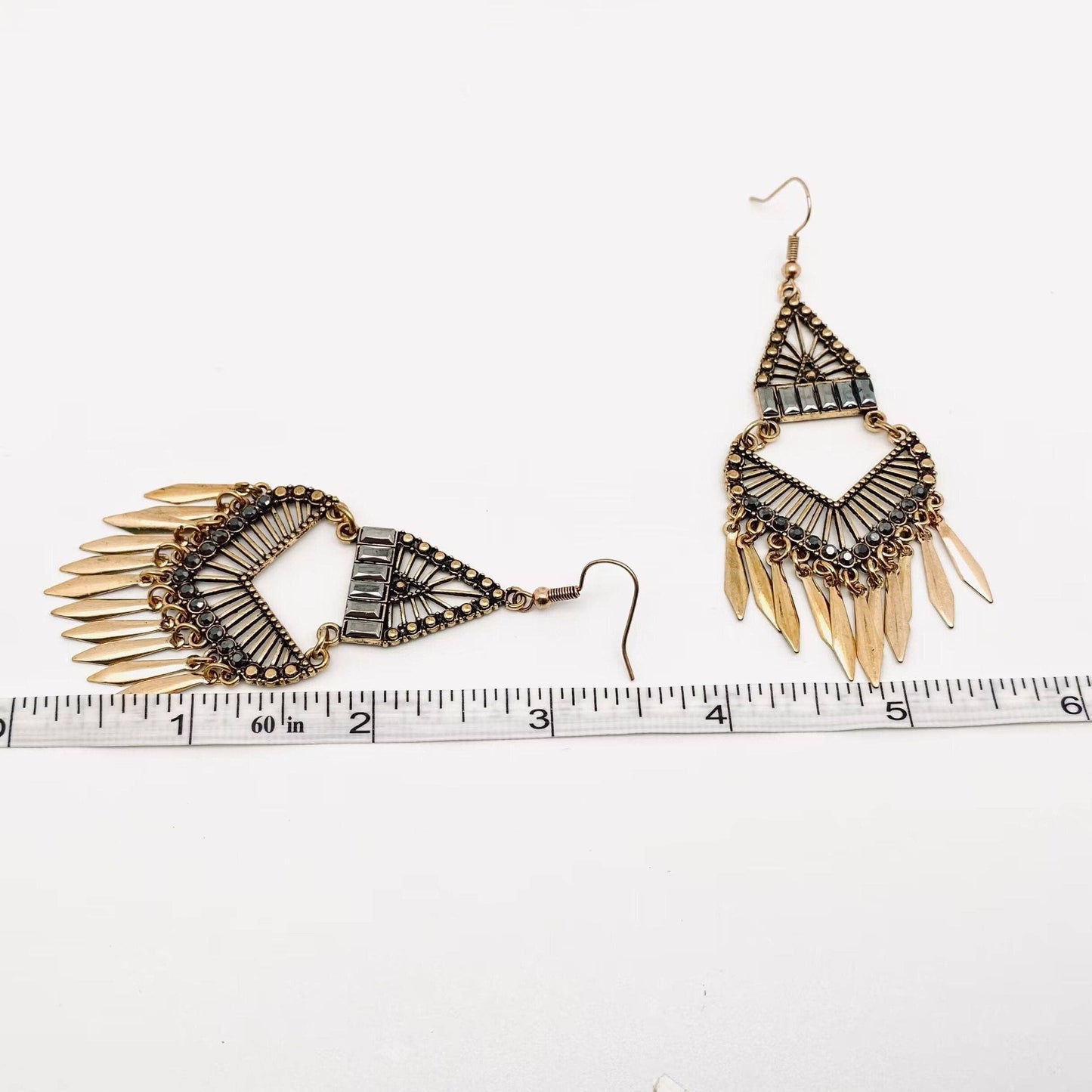 Bohemian Metal Tassel Dangle Earrings