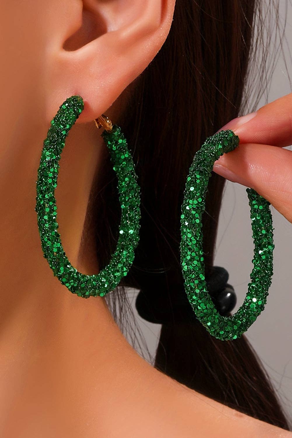 Green St. Patricks Loop Earrings