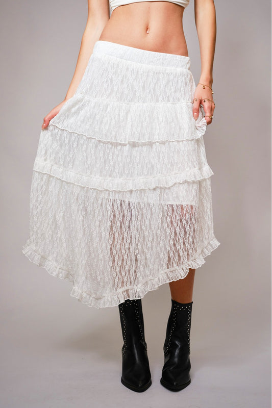 Sheer Lace Lined Skirt