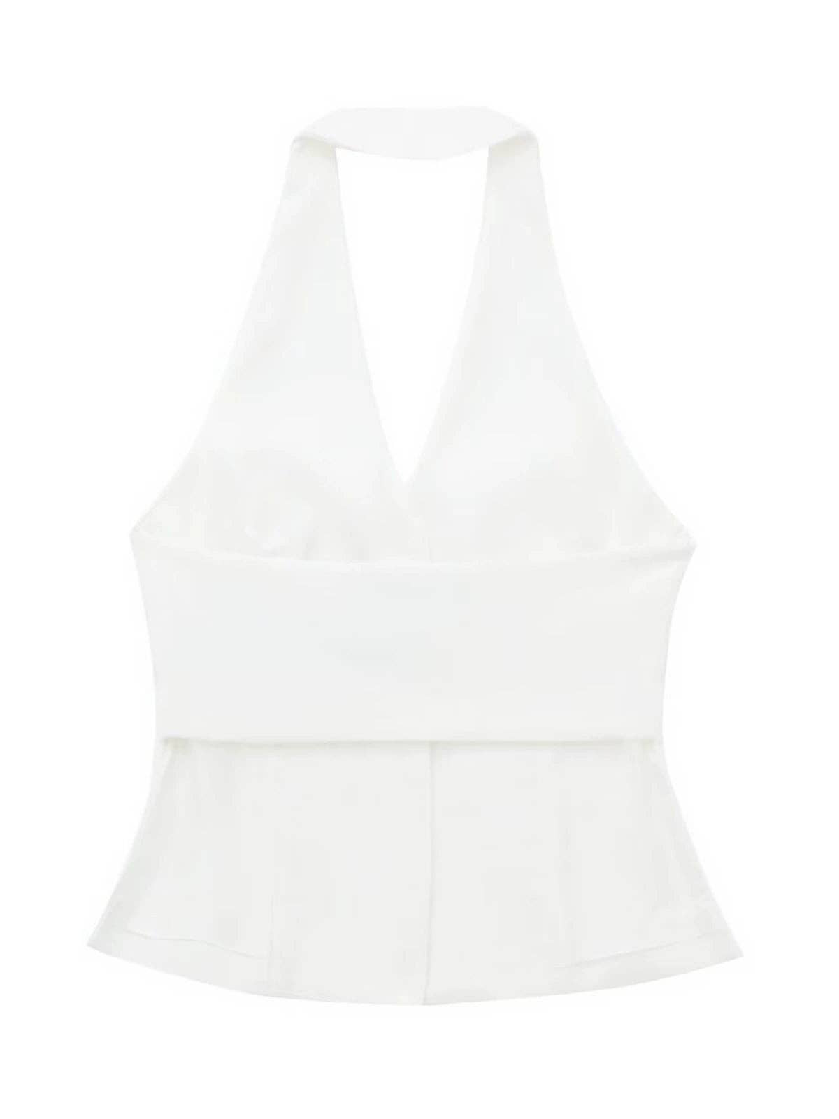 Halterneck Vest White