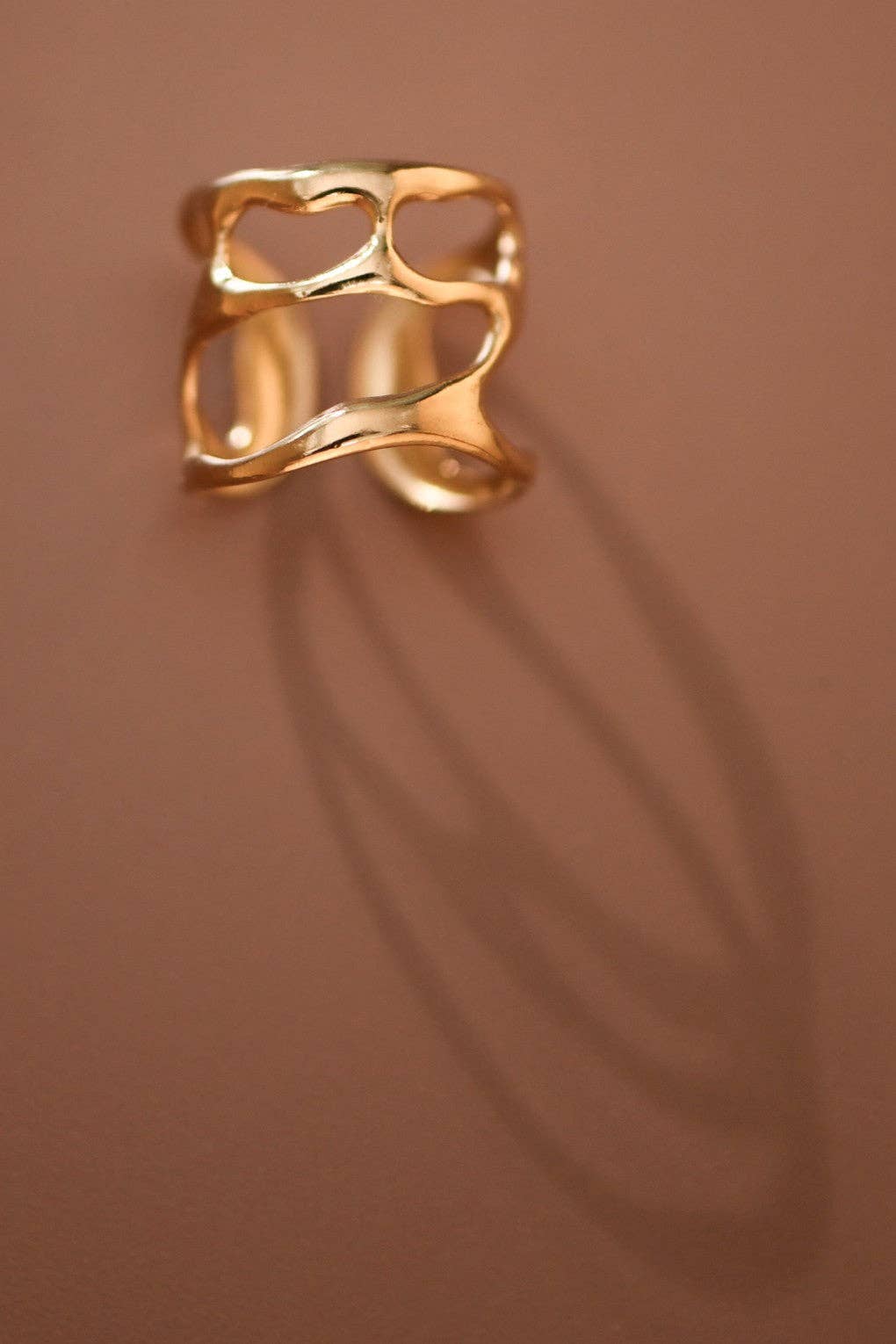 18K Gold Plated Waterproof Stainless Steel Ring - 7873: S0OX3T7873