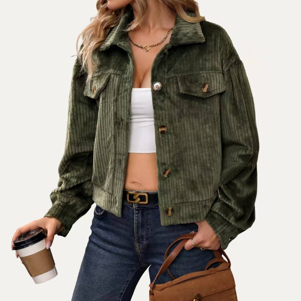 Olive Green Teddy Jacket