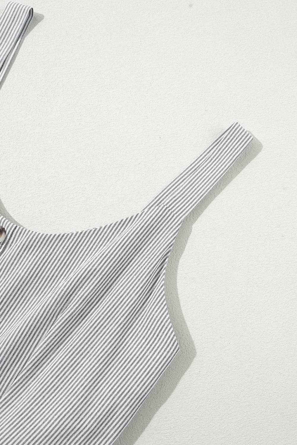 Greta Jumpsuit: Black Stripe