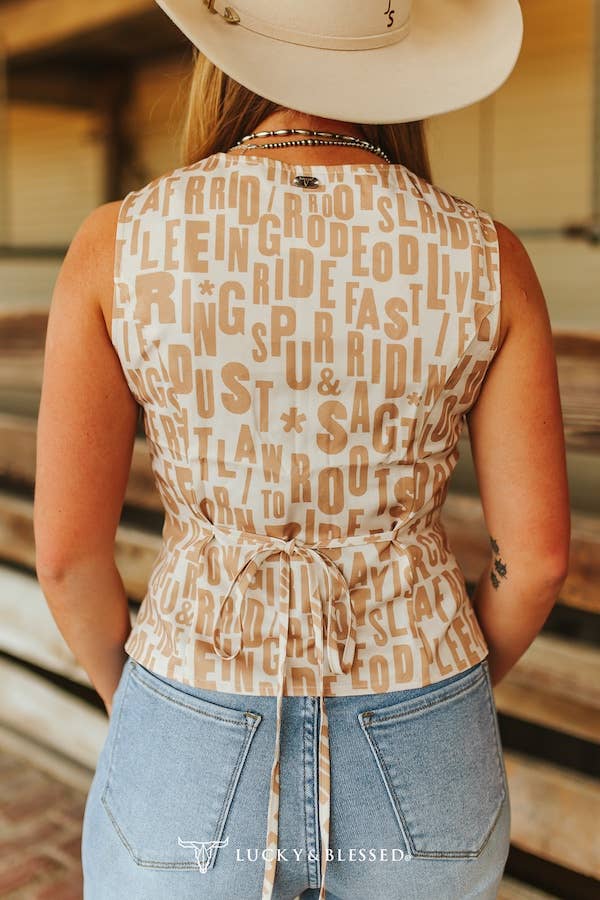 Beige Western Rodeo Vest