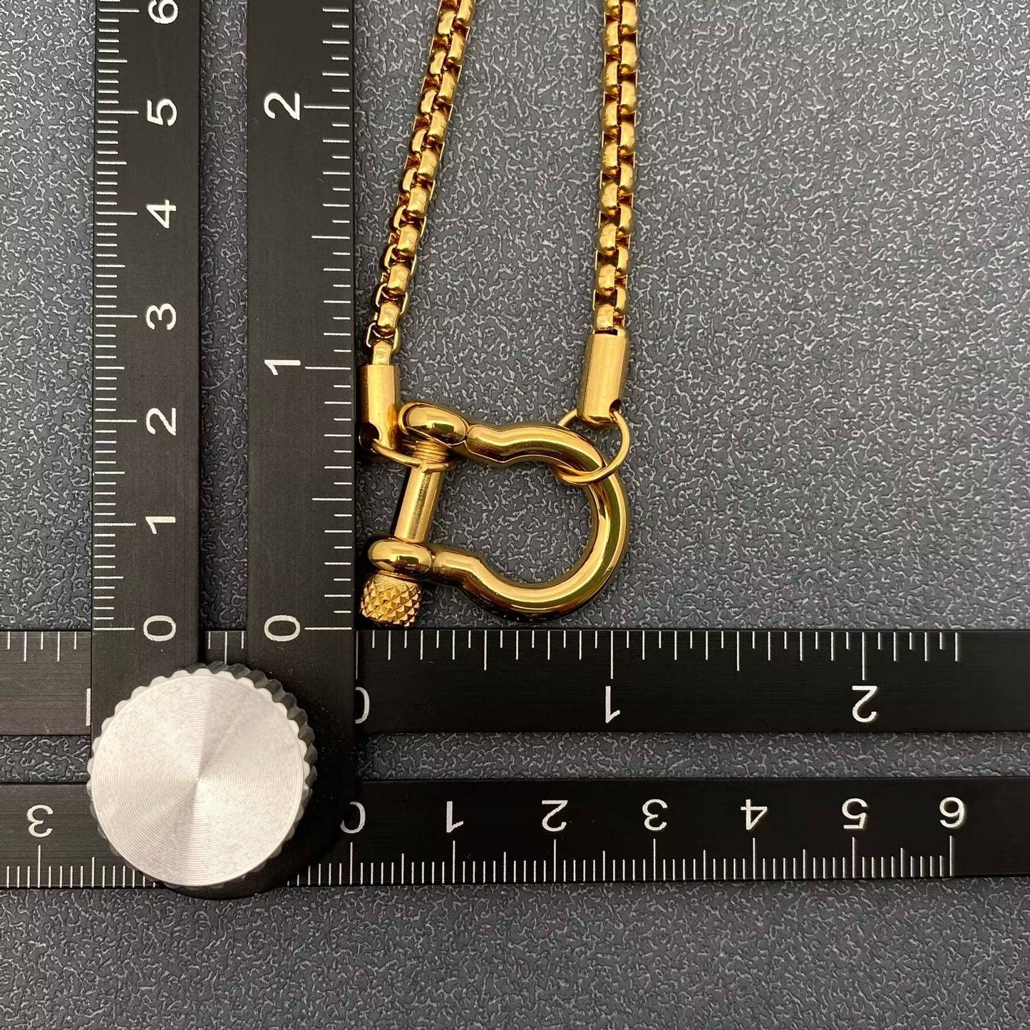 18K Golden S.Steel Horseshoe Buckle Charm Necklace
