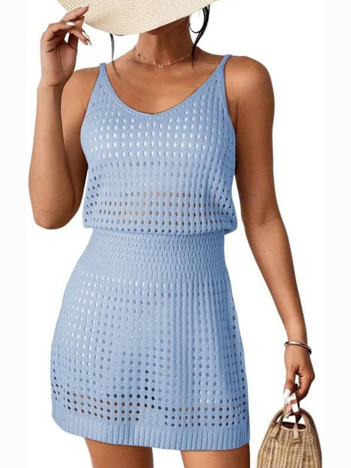 Knitted Beach Dress -Blue