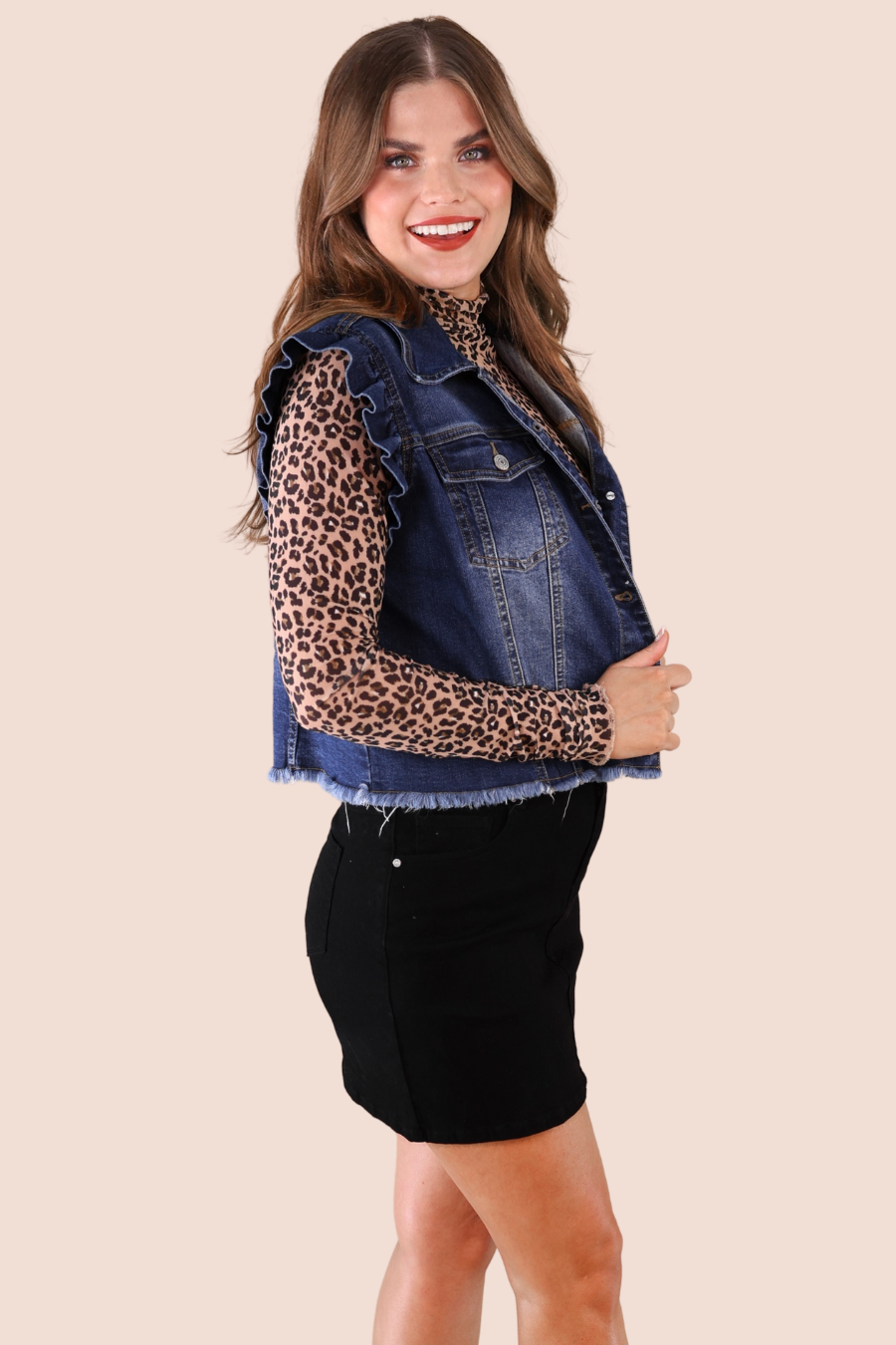 Jordan Ruffle Denim Vest