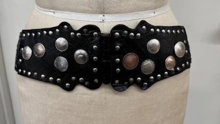Braded Coined Leather Belt