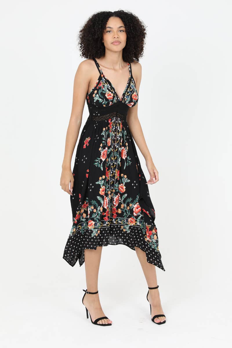 Black Floral Breeze Dress