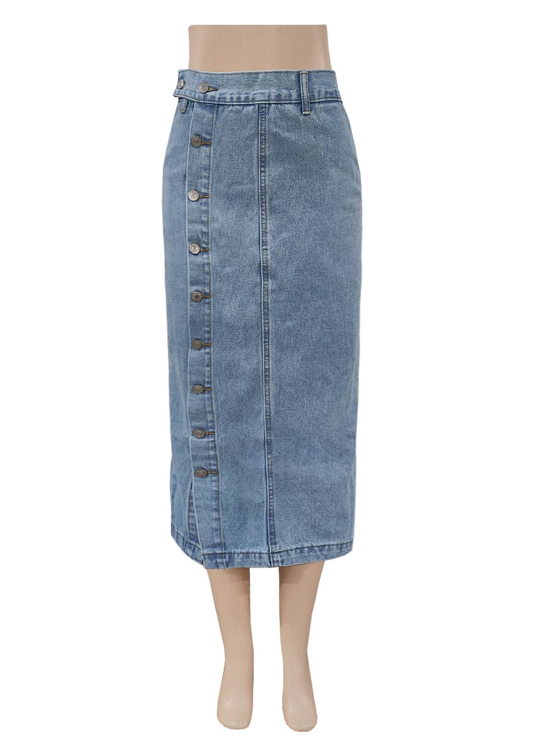 Denim High-Waisted Maxi Skirt