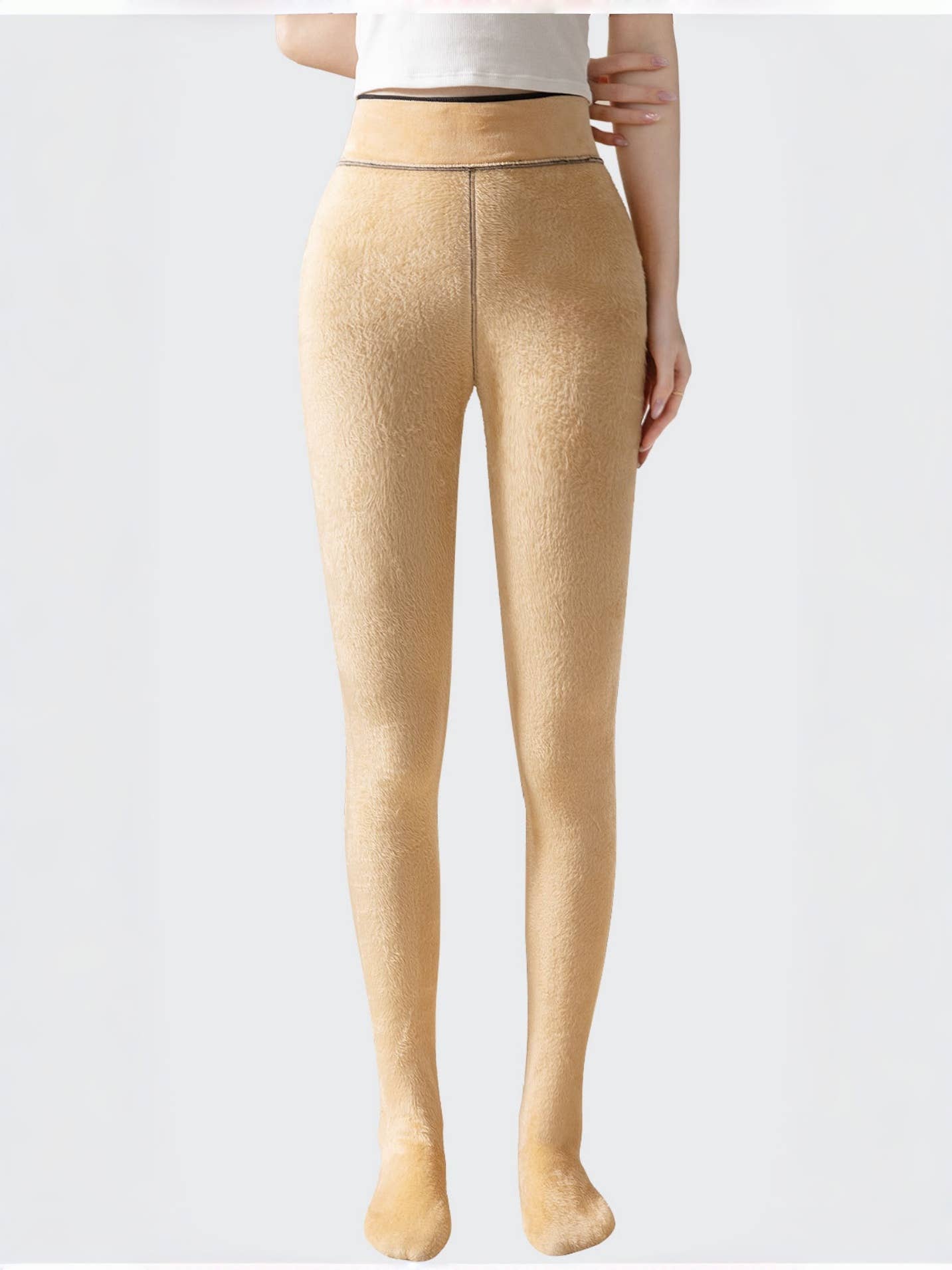 Warm Fleece-Lined Tights Nude