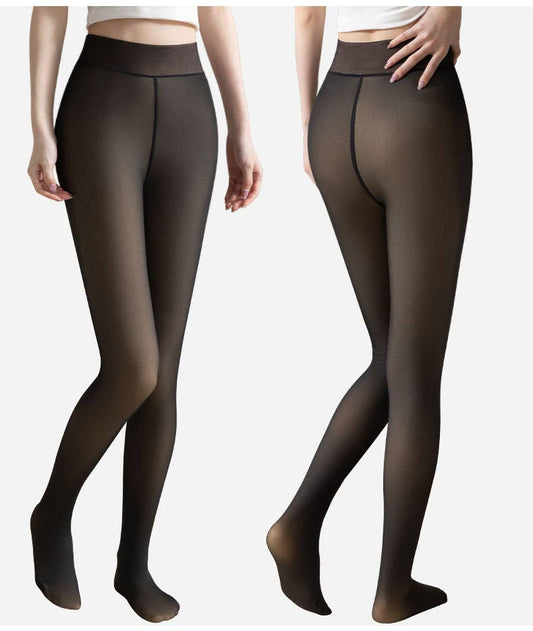 Warm Fleece-Lined Tights Black