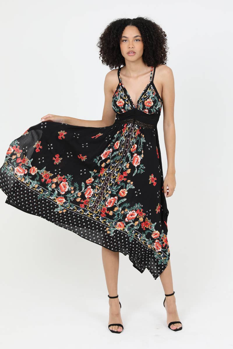 Black Floral Breeze Dress