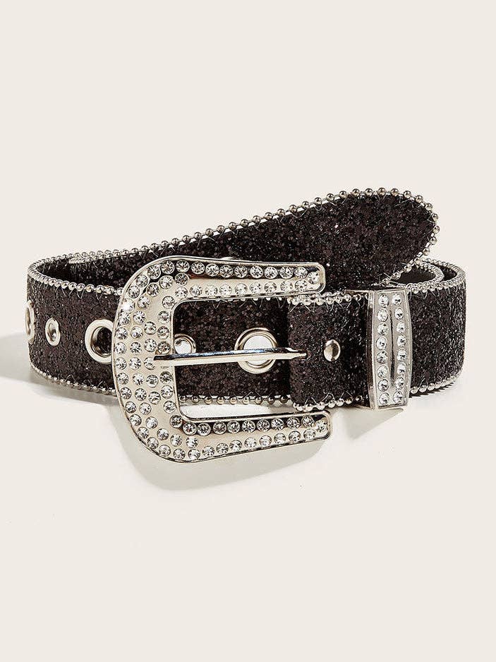 Rhinestone Black Belt