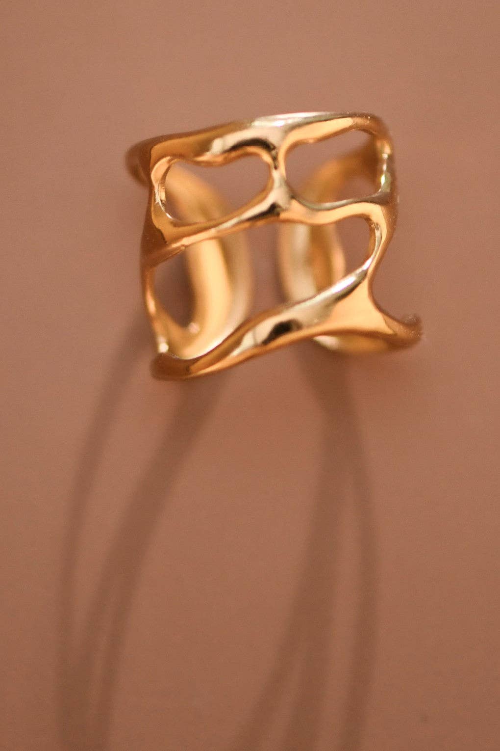 18K Gold Plated Waterproof Stainless Steel Ring - 7873: S0OX3T7873
