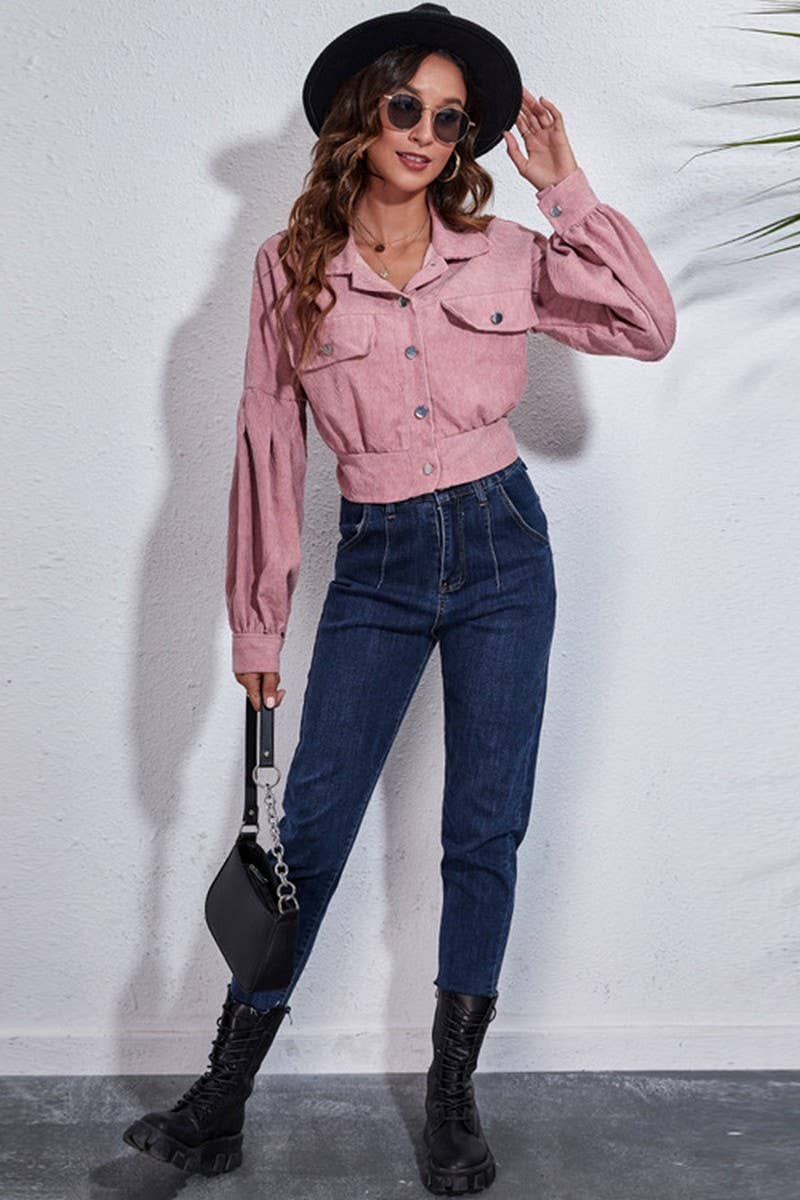 Corduroy Jacket- Pink