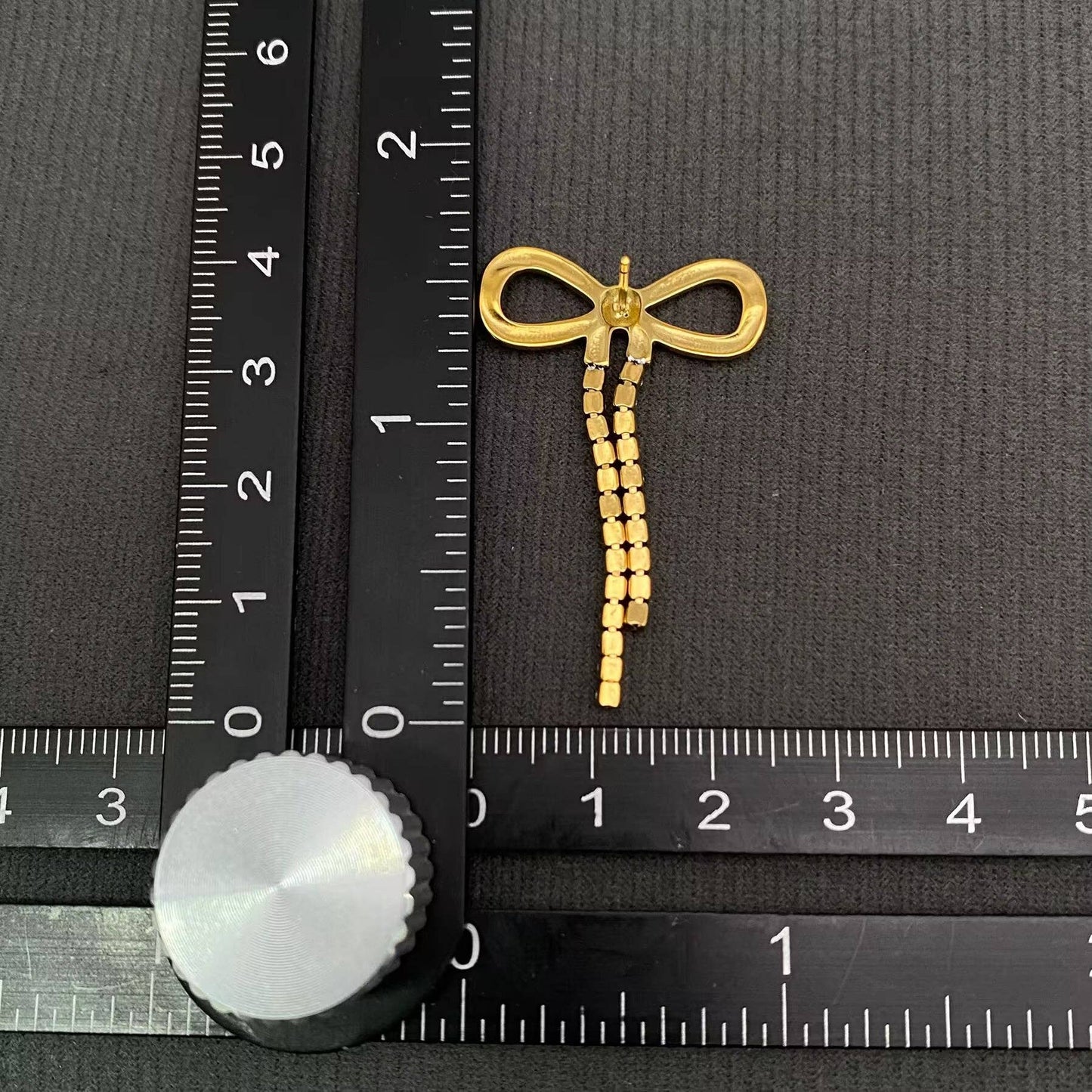 CZ  18K Gold Plated Bow Post Earrings