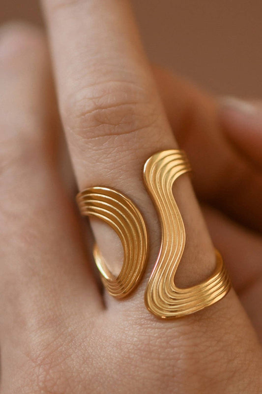 18K Gold PVD Plated Waterproof Stainless Steel Ring