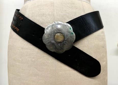 Black Genuine Leather Waist Belt
