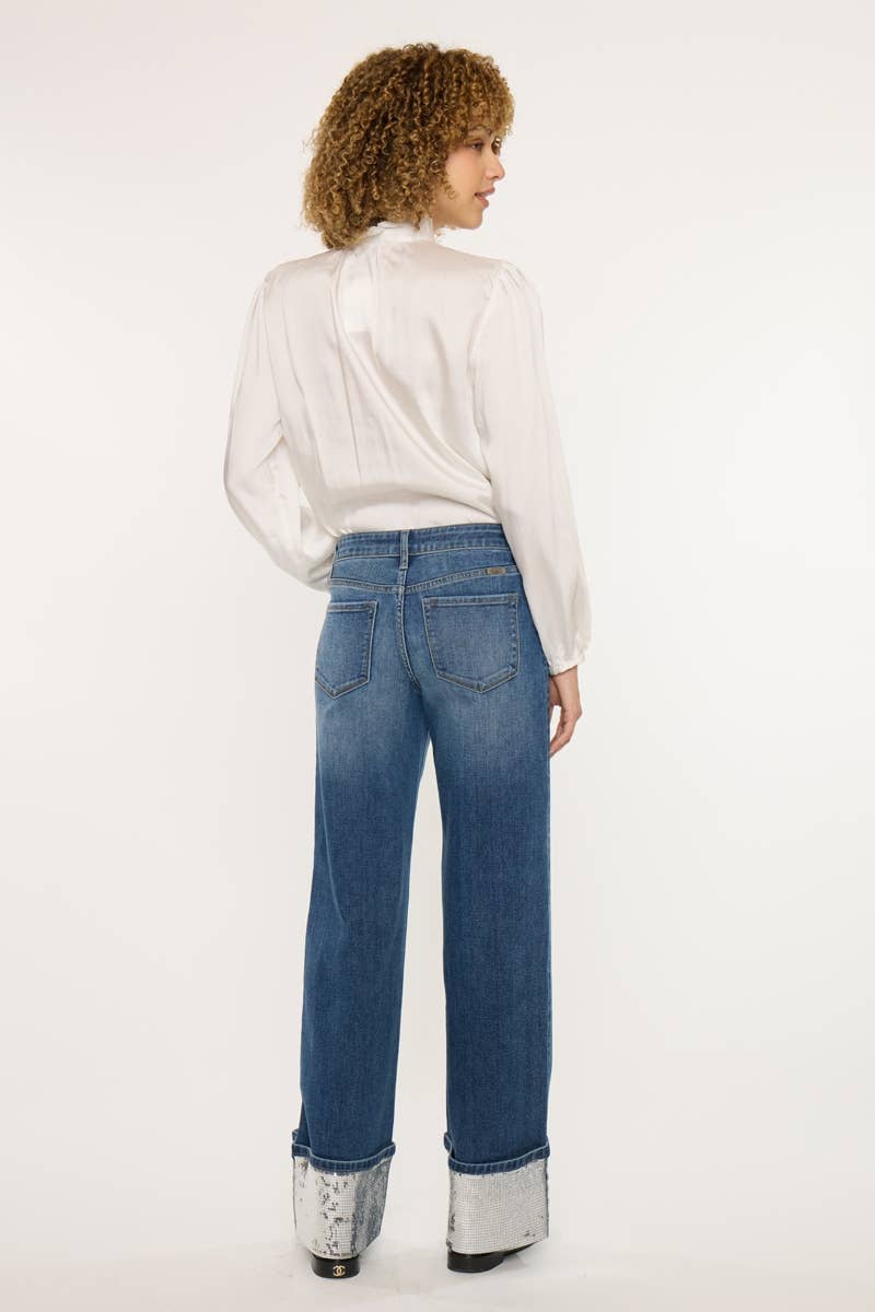 KC MidRise Wide Leg Bling Cuff