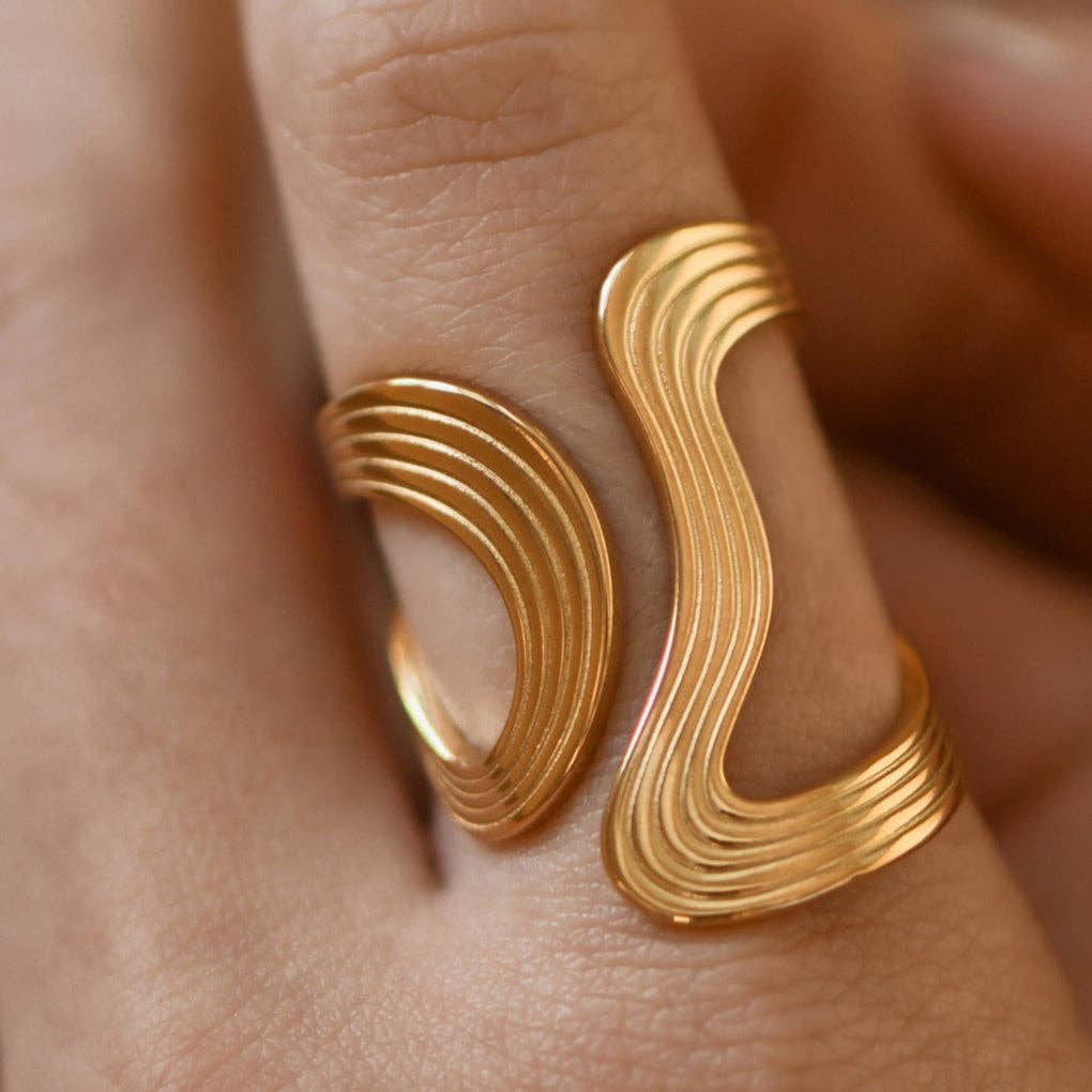 18K Gold PVD Plated Waterproof Stainless Steel Ring